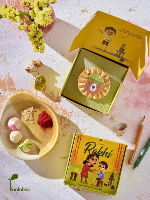 Bear with a Honey-Bee Hat Plantable Seed Paper Rakhi