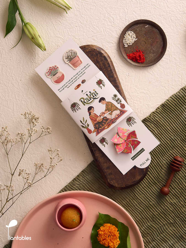 ChuckleBud Mandala Rakhi, hand-drawn mandala design on plantable seed paper