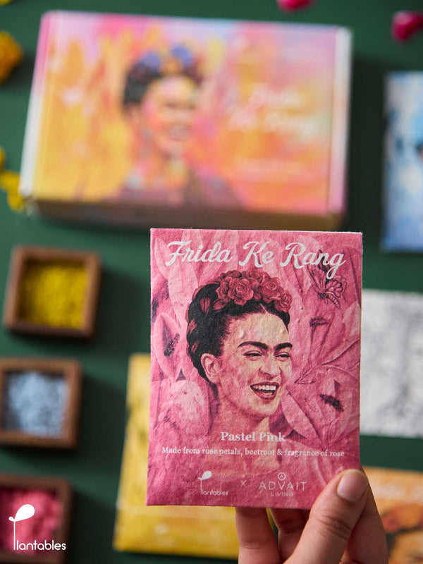 Frida ke Rang | Holi Art Kit | Organic Gulals & Plantable Postcards