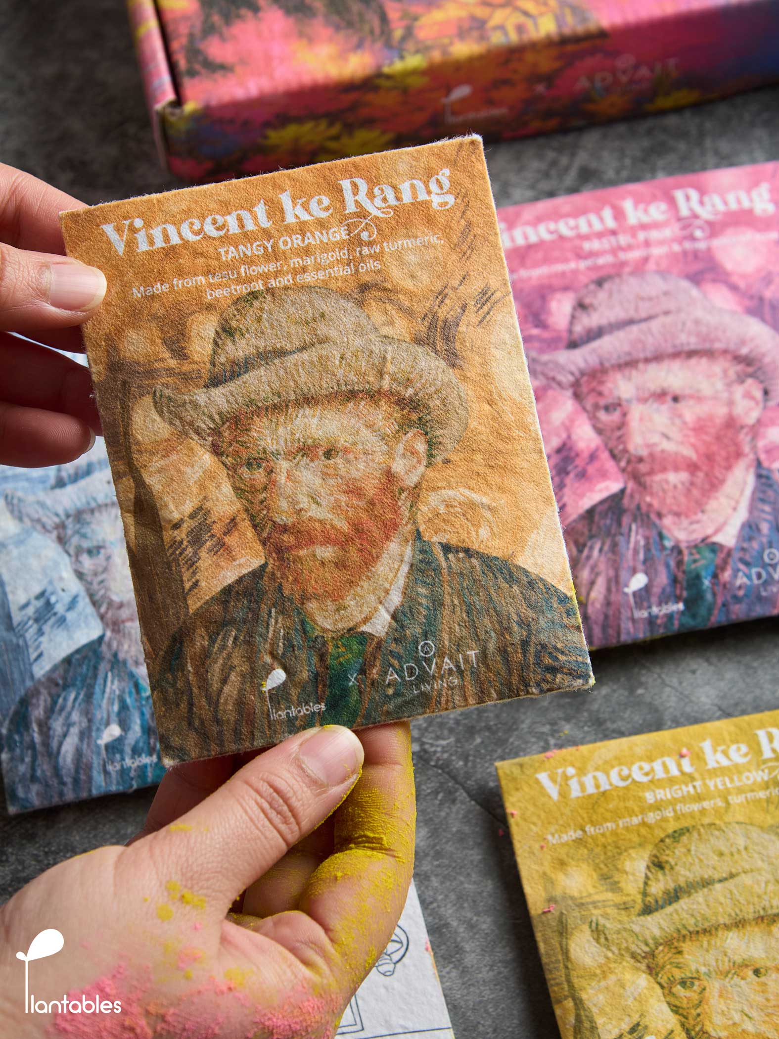 Vincent ke Rang | Holi Art Kit | Organic Gulals & Plantable Postcards