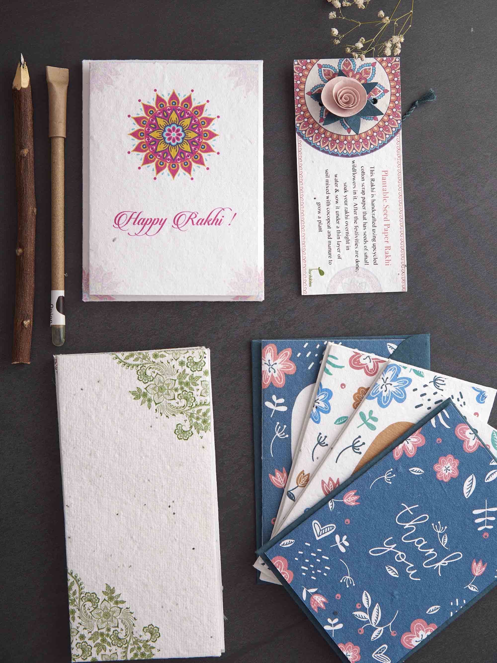 Letters: A Mini Plantable Stationery Rakhi Gift Kit for Brothers