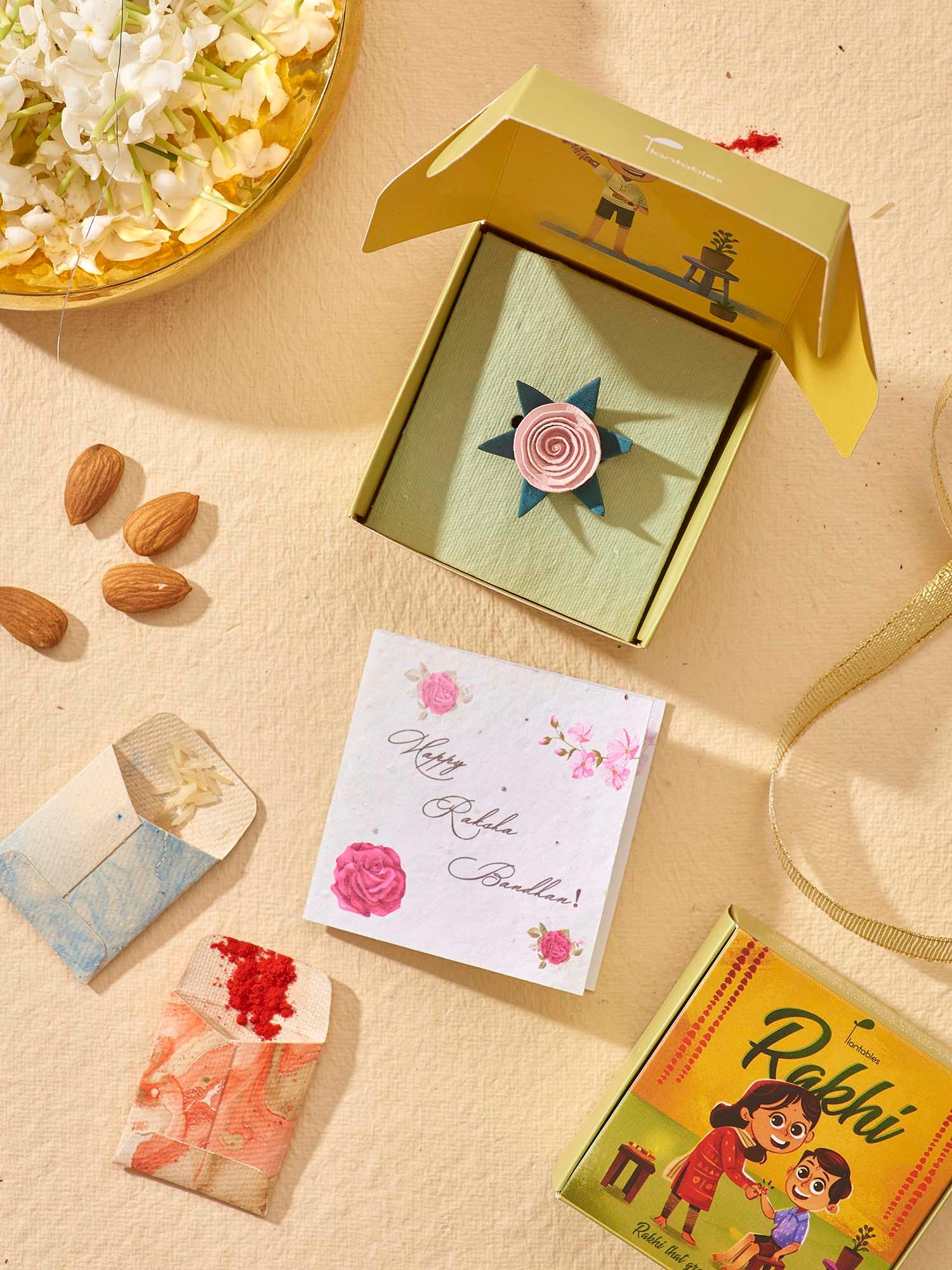 Rose | Eco-Friendly Plantable Seed Paper Rakhi Combo