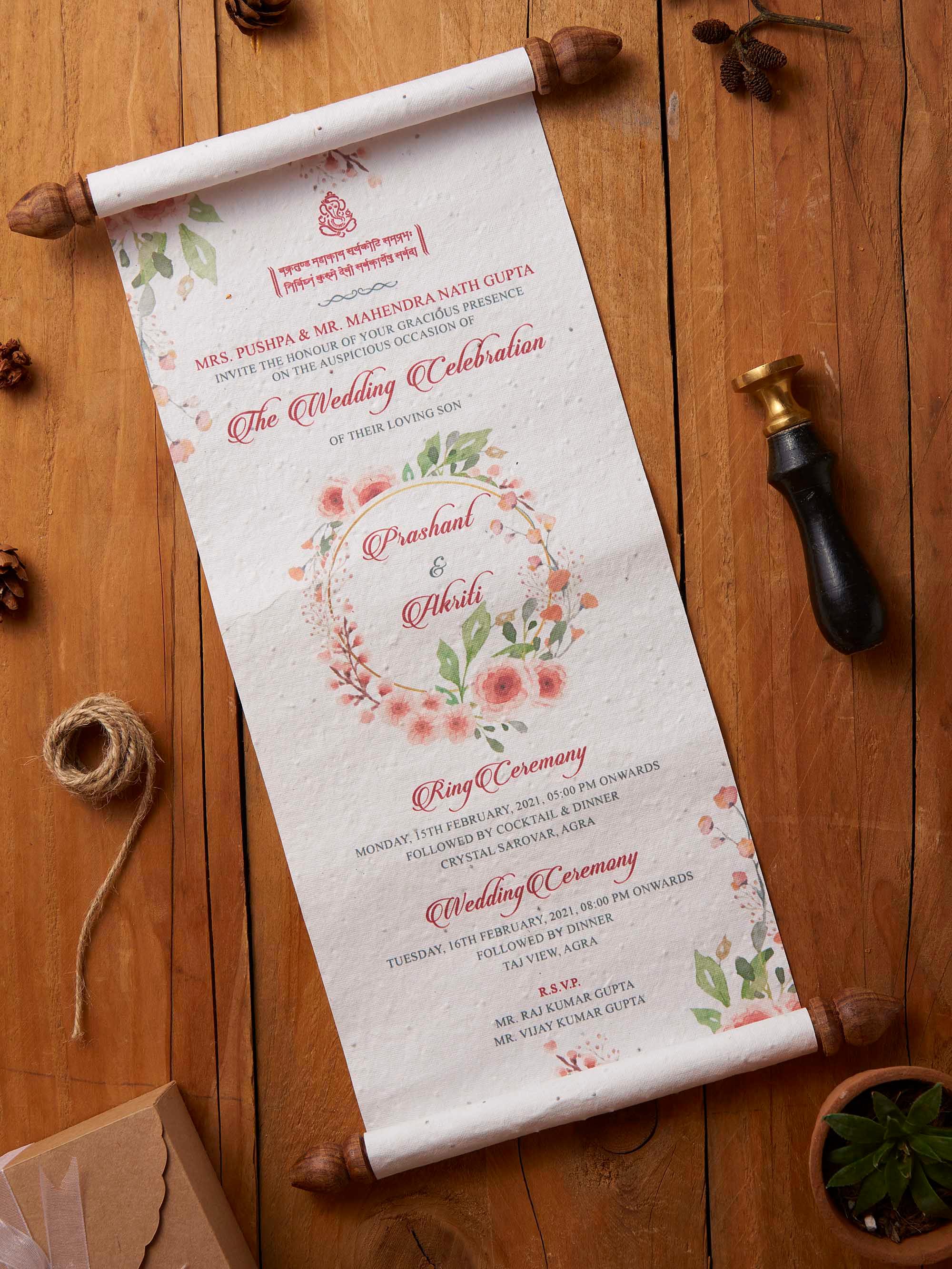 Scroll Work Wedding Invitations Scroll Invitation Cards | Indian
