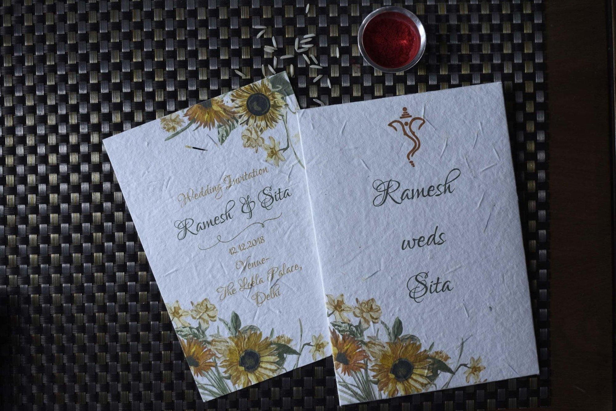 flower seed paper wedding invitations It Was All Yellow