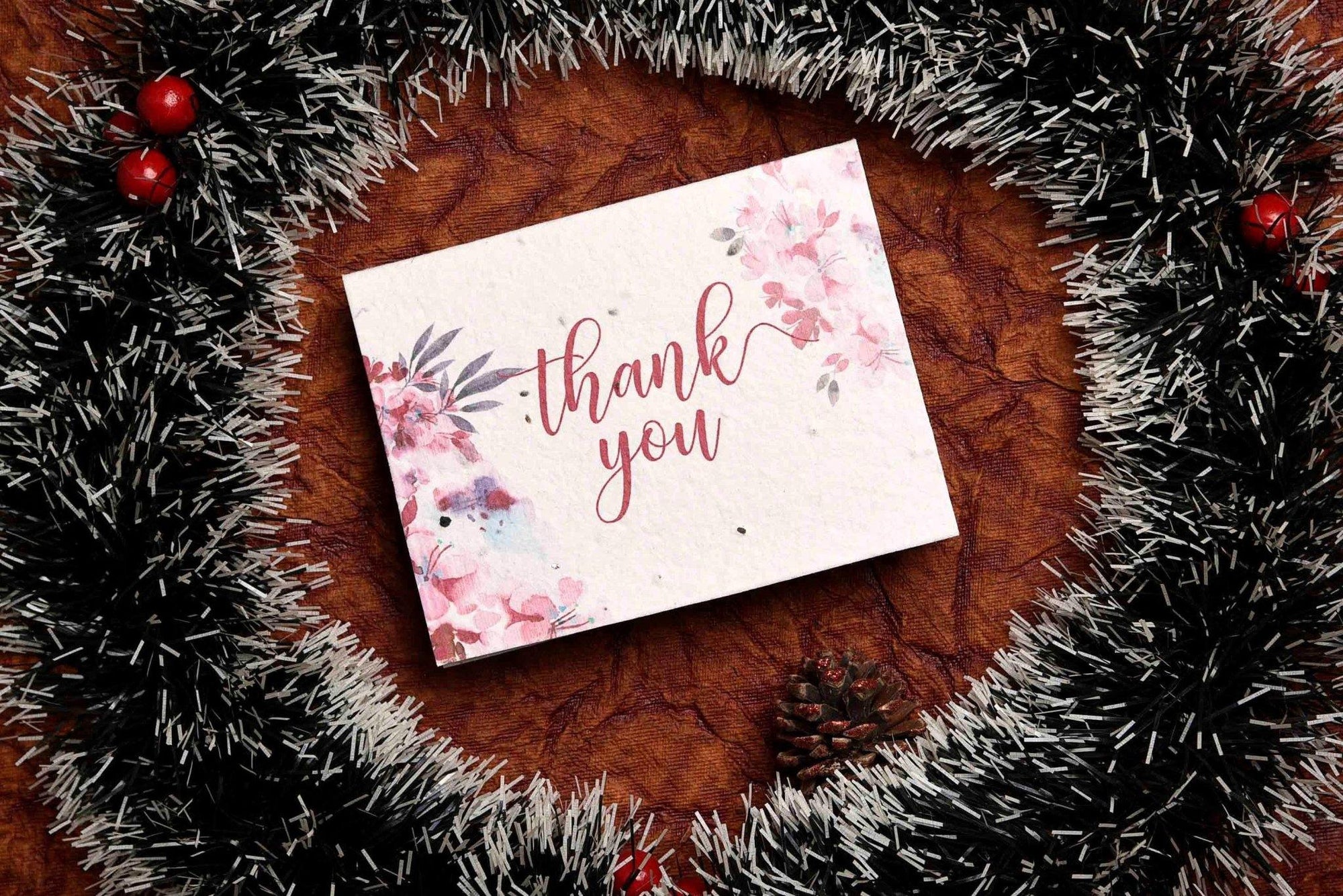  Plantable seed paper card with a Thank You greeting